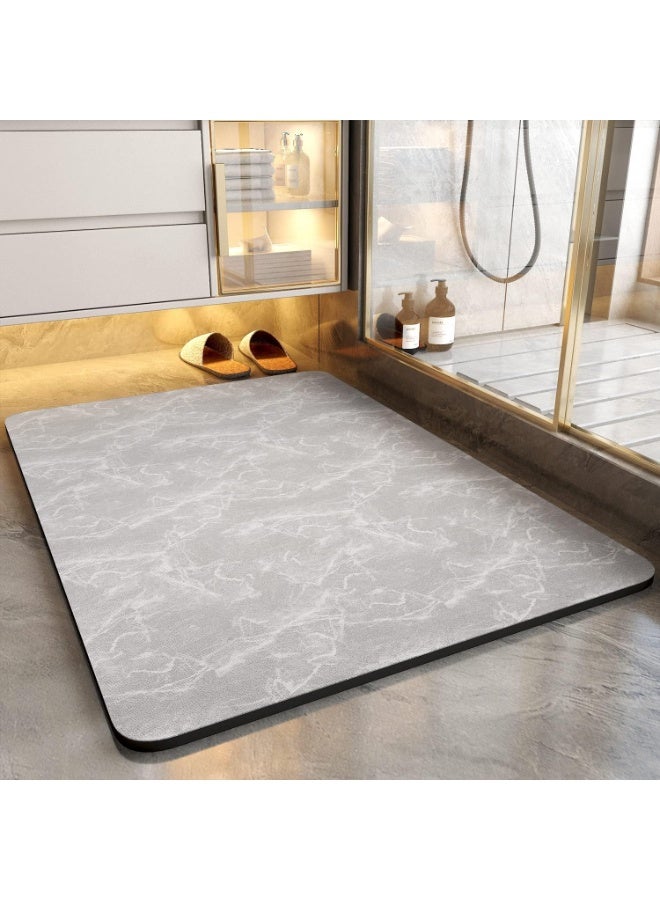 Bath Mat - Absorbent, Stain Resistant, Non Slip Bath Rug - Quick Dry Bathmat with Rubber Back-16”x24” Light Grey - Image 1